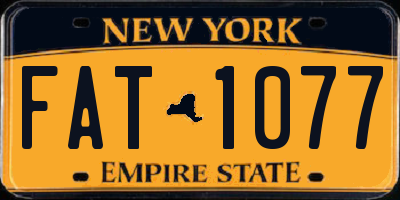 NY license plate FAT1077
