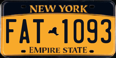 NY license plate FAT1093