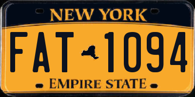 NY license plate FAT1094