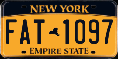 NY license plate FAT1097