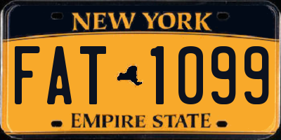 NY license plate FAT1099