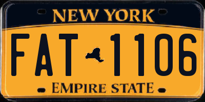 NY license plate FAT1106