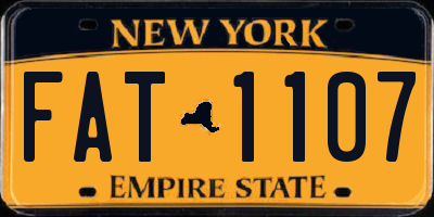 NY license plate FAT1107