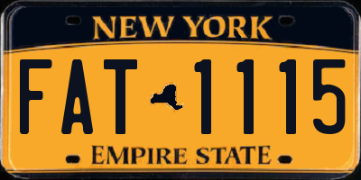 NY license plate FAT1115