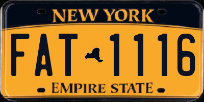 NY license plate FAT1116