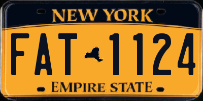 NY license plate FAT1124