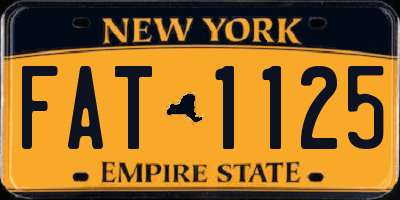 NY license plate FAT1125