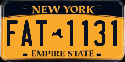 NY license plate FAT1131