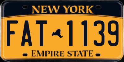 NY license plate FAT1139