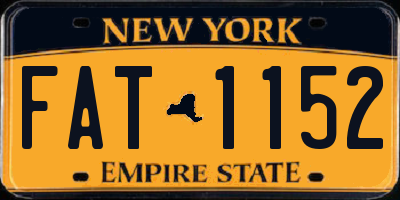 NY license plate FAT1152