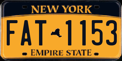 NY license plate FAT1153