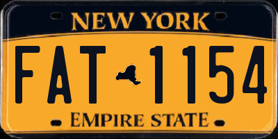 NY license plate FAT1154