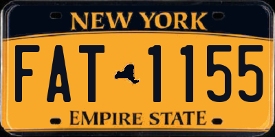 NY license plate FAT1155