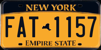 NY license plate FAT1157
