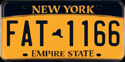 NY license plate FAT1166