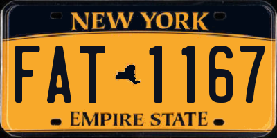 NY license plate FAT1167