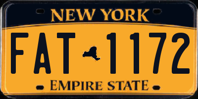 NY license plate FAT1172