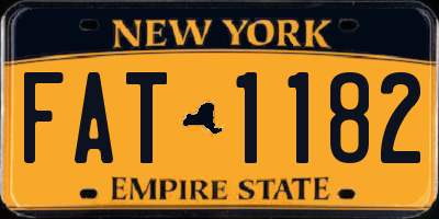 NY license plate FAT1182