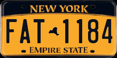 NY license plate FAT1184