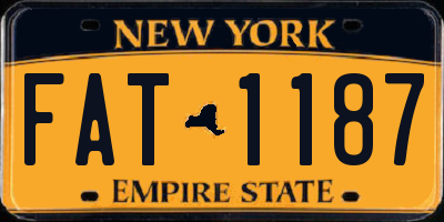 NY license plate FAT1187