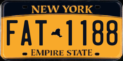 NY license plate FAT1188