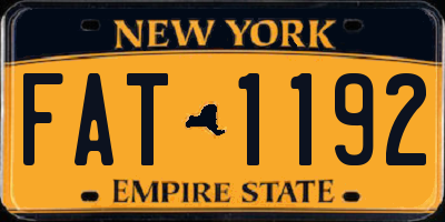 NY license plate FAT1192