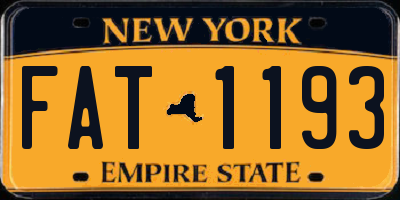 NY license plate FAT1193