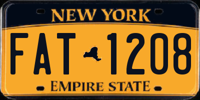 NY license plate FAT1208