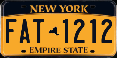 NY license plate FAT1212