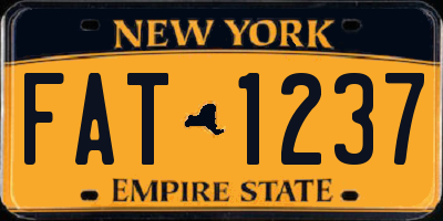 NY license plate FAT1237