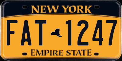 NY license plate FAT1247