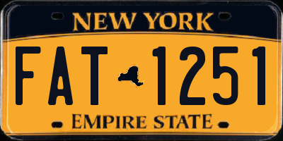 NY license plate FAT1251