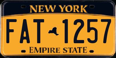 NY license plate FAT1257