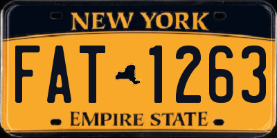 NY license plate FAT1263