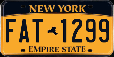 NY license plate FAT1299