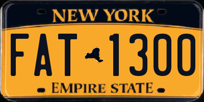 NY license plate FAT1300