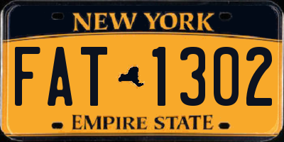 NY license plate FAT1302