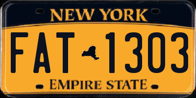 NY license plate FAT1303