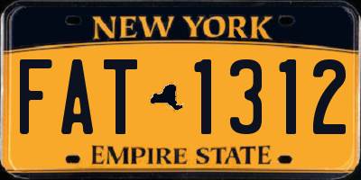 NY license plate FAT1312