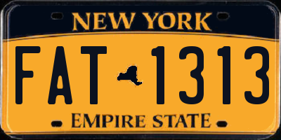 NY license plate FAT1313