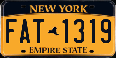 NY license plate FAT1319