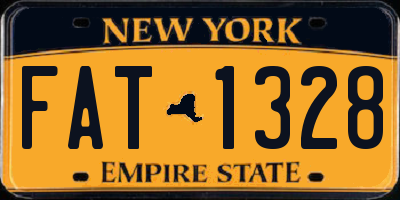 NY license plate FAT1328