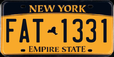 NY license plate FAT1331