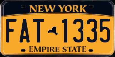 NY license plate FAT1335
