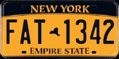 NY license plate FAT1342