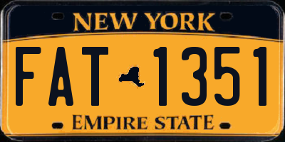 NY license plate FAT1351