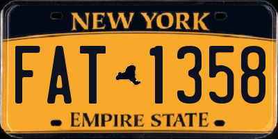 NY license plate FAT1358