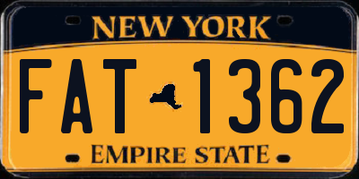 NY license plate FAT1362