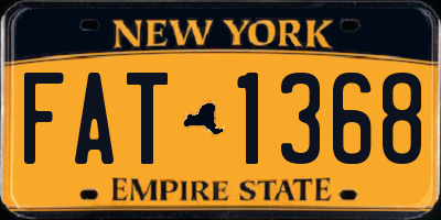 NY license plate FAT1368