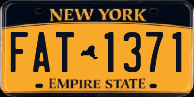 NY license plate FAT1371